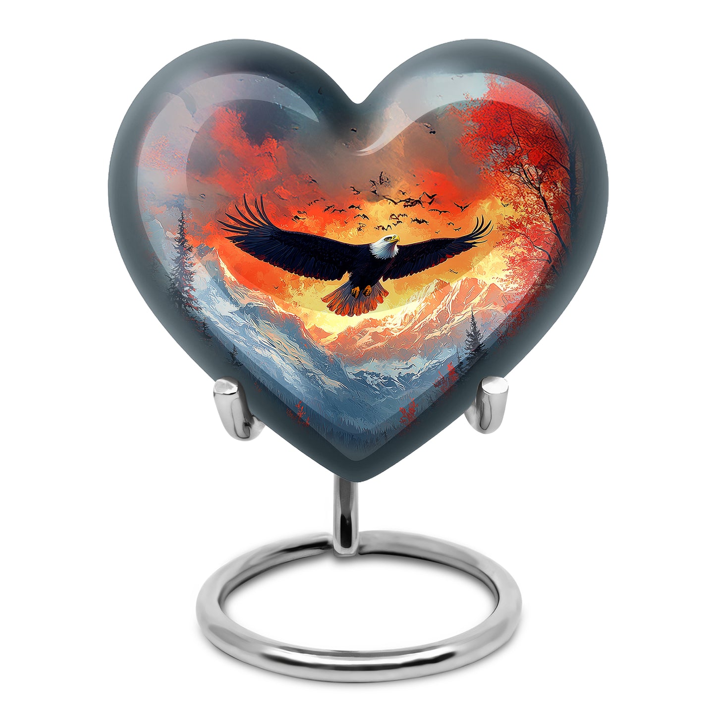Remarkable Eagle Memorial Cremation Urns - Blue 10-inch, 200 cu in - Yatskia