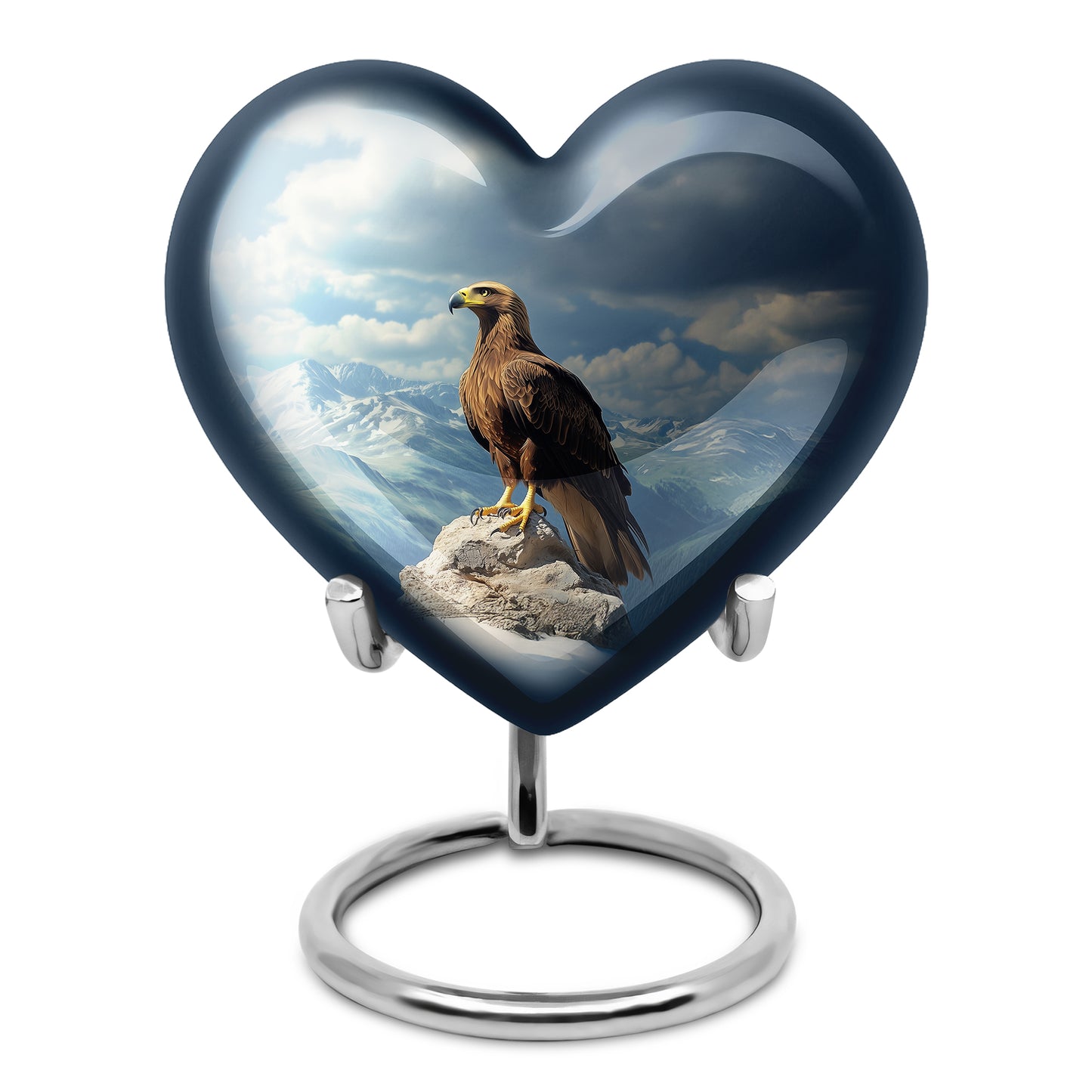 Personalized Eagle Cremation Urns - Eminent Blue 10-inch, 200 cu in - Yatskia