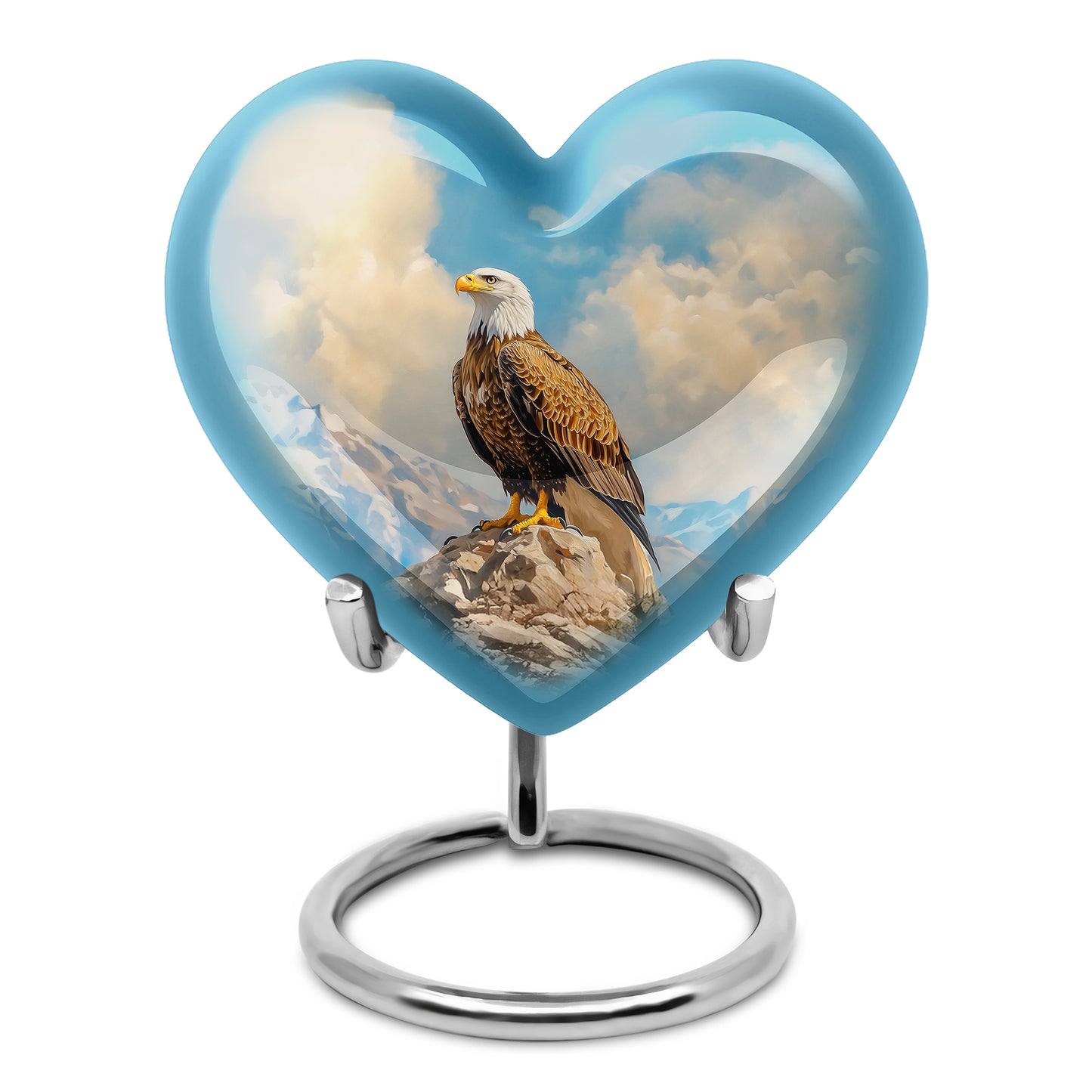 Lustrous Eagle Cremation Urns for Human Ashes - Blue 10-inch - Yatskia