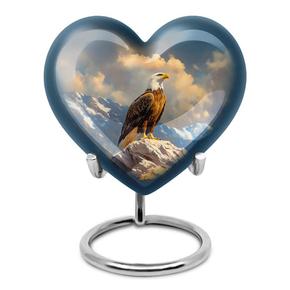 Blue Treasured Eagle Cremation Urns for Human Ashes - 10-inch, 200 cu in - Yatskia