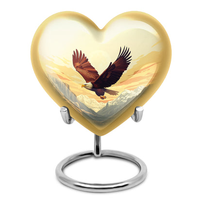Gold Sacred Eagle Cremation Urns for Human Ashes - 10-inch, 200 cu in - Yatskia
