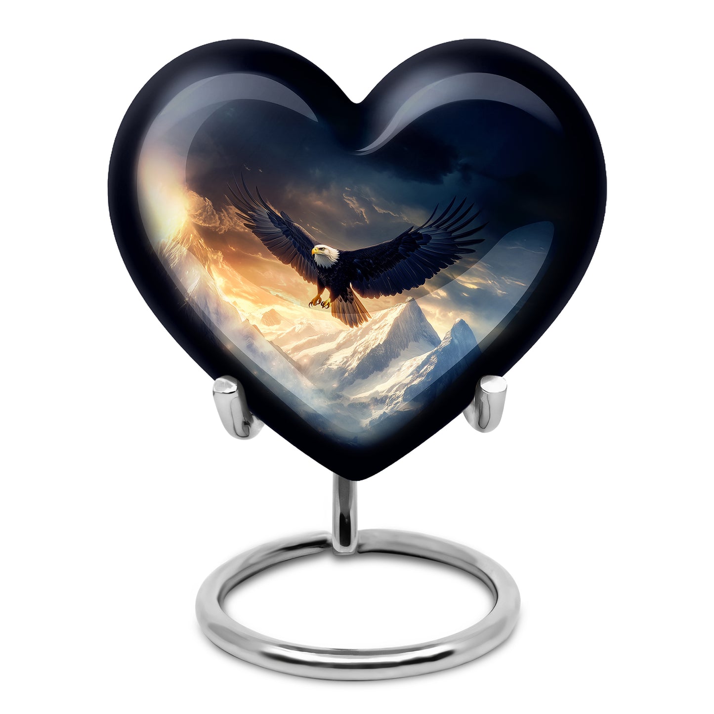 Timeless Blue Eagle Cremation Urn for Ashes - 10-inch, 200 cu in - Yatskia