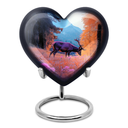 Blue Deer Memorial Cremation Urns for Human Ashes - 10-inch, 200 cu in - Yatskia