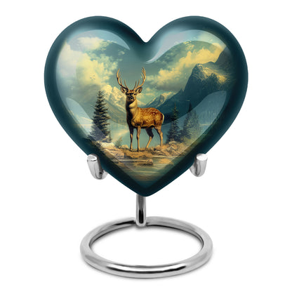 Personalized Teal Deer Cremation Urns for Ashes - Transcendent 10-inch - Yatskia