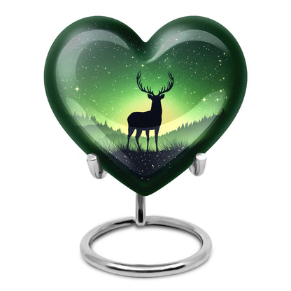 Green Deer Cremation Urns - Honored Journey 10-inch, 200 cu in - Yatskia