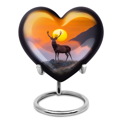 Personalized Deer Cremation Urns - Eminent Gold 10-inch, 200 cu in - Yatskia