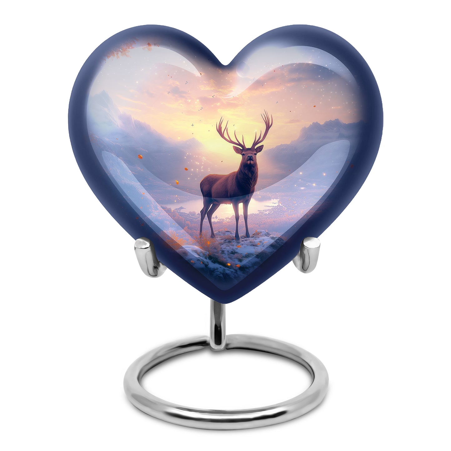 Lustrous Deer Cremation Urns for Human Ashes - Red 10-inch - Yatskia