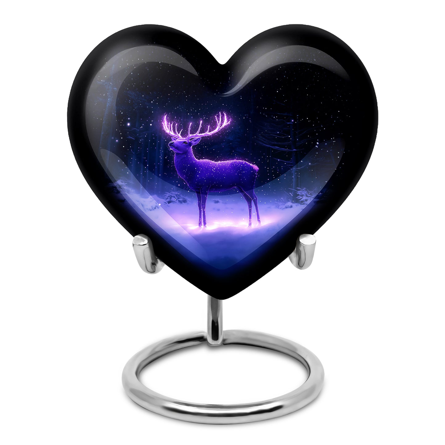 Blue Venerable Deer Cremation Urns for Human Ashes - 10-inch, 200 cu in - Yatskia