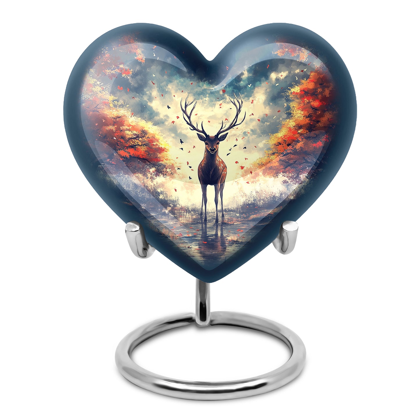 Personalized Blue Deer Cremation Urns for Ashes - Captivating 10-inch - Yatskia