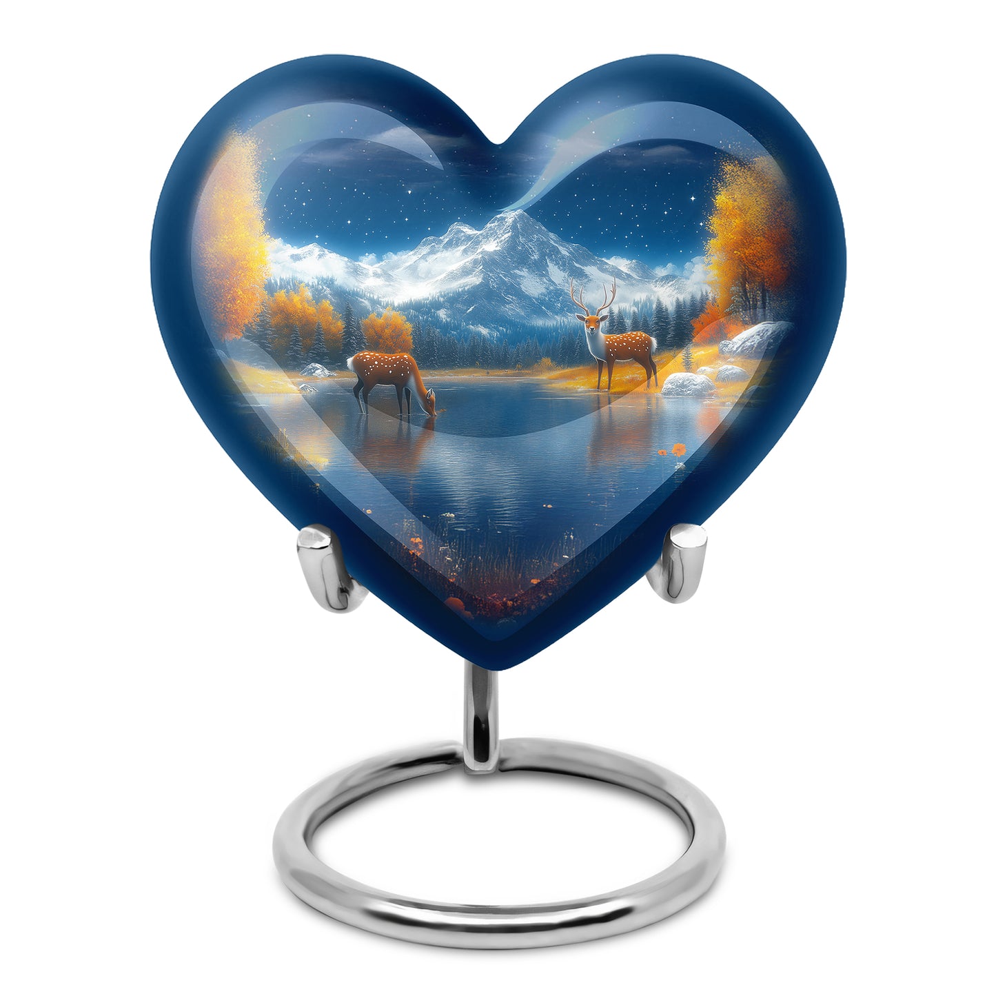 Radiant Deer Memorial Cremation Urns - Blue 10-inch, 200 cu in - Yatskia
