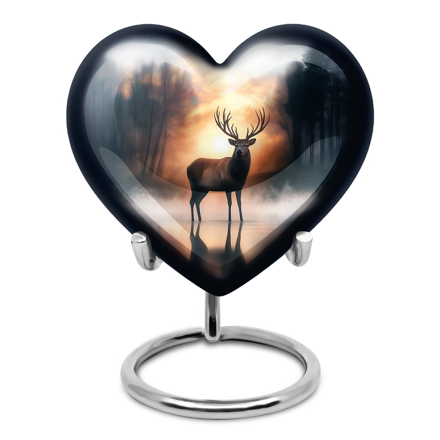 Personalized Deer Cremation Urns - Eminent Gold 10-inch, 200 cu in - Yatskia