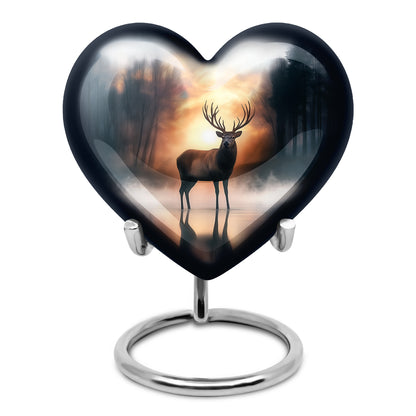 Personalized Deer Cremation Urns - Eminent Gold 10-inch, 200 cu in - Yatskia
