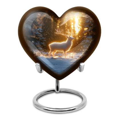 Lustrous Deer Cremation Urns for Human Ashes - Gold 10-inch - Yatskia