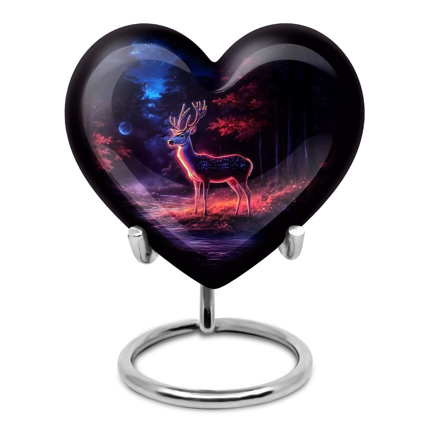 Personalized Refined Deer Cremation Urns - Black 10-inch, 200 cu in - Yatskia