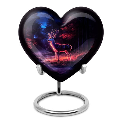 Personalized Refined Deer Cremation Urns - Black 10-inch, 200 cu in - Yatskia