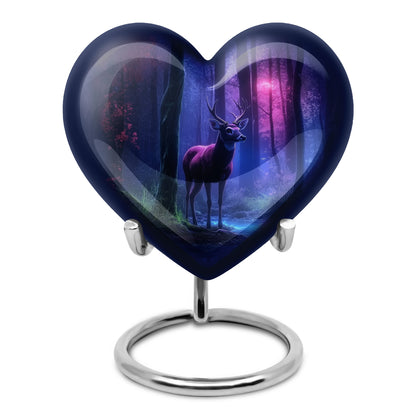 Personalized Magnificent Deer Cremation Urns - Blue 10-inch, 200 cu in - Yatskia