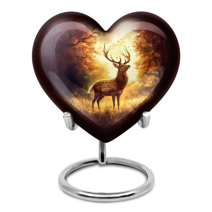 Red Venerable Deer Cremation Urns for Human Ashes - 10-inch, 200 cu in - Yatskia