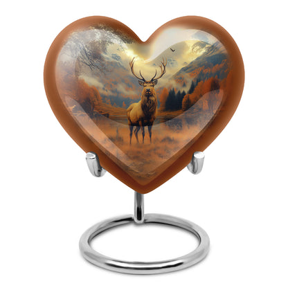 Personalized Elegant Deer Cremation Urns - Gold 10-inch, 200 cu in - Yatskia