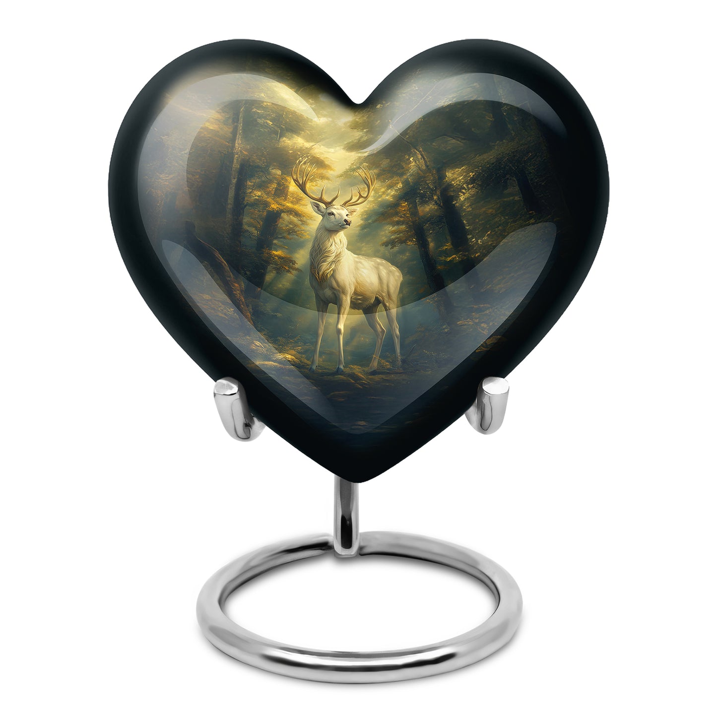 Black Deer Comfort Cremation Urns for Human Ashes - 10-inch, 200 cu in - Yatskia