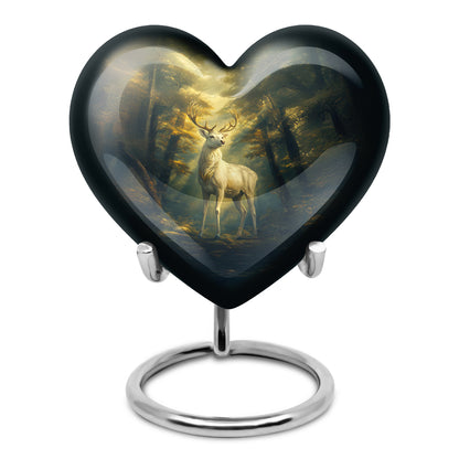 Black Deer Comfort Cremation Urns for Human Ashes - 10-inch, 200 cu in - Yatskia