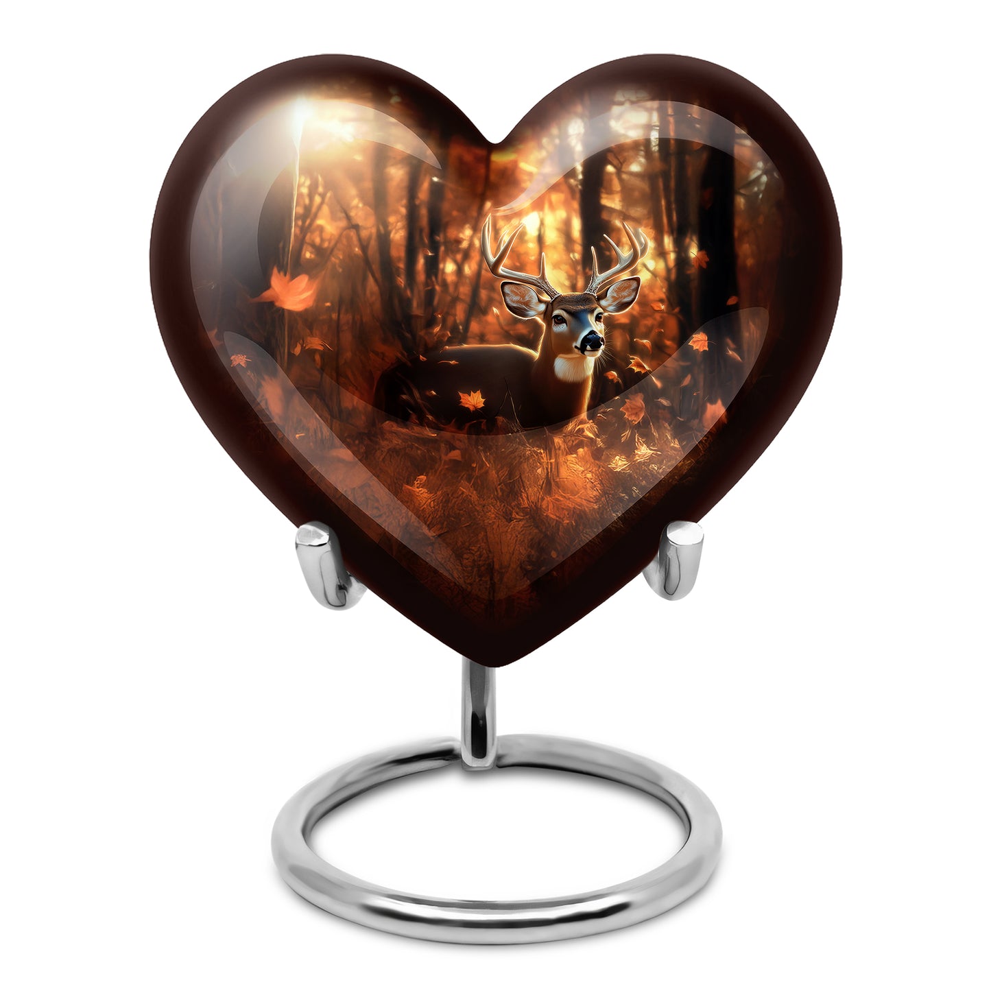 Gold Deer Journey Cremation Urns for Human Ashes - 10-inch, 200 cu in - Yatskia