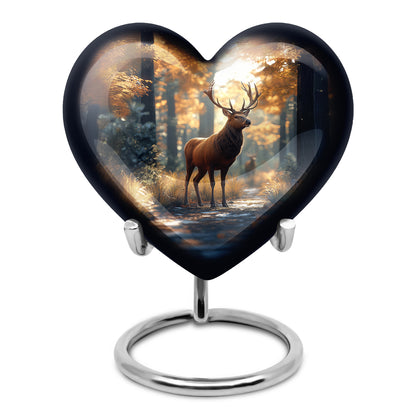 Personalized Gold Deer Cremation Urns for Ashes - Majestic 10-inch - Yatskia