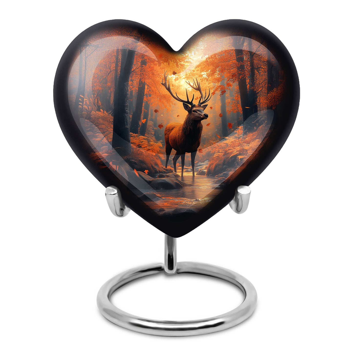 Gold Deer Celebration Cremation Urns for Human Ashes - 10-inch, 200 cu in - Yatskia