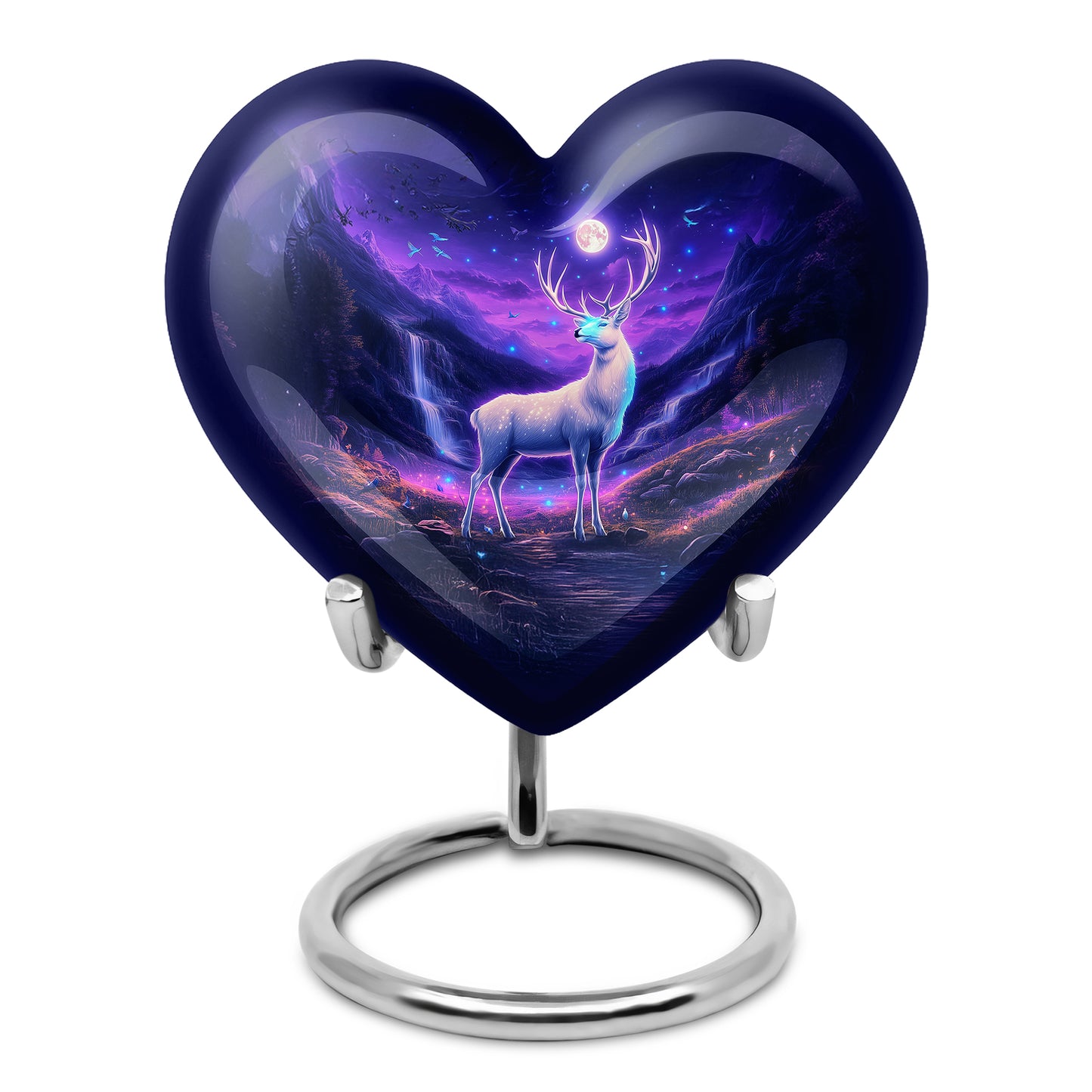 Remarkable Deer Memorial Cremation Urns - Blue 10-inch, 200 cu in - Yatskia