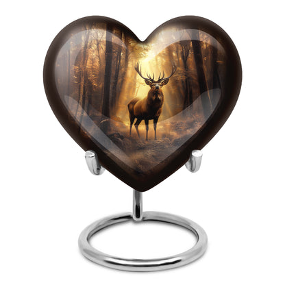 Divine Gold Deer Cremation Urn for Ashes - 10-inch, 200 cu in - Yatskia