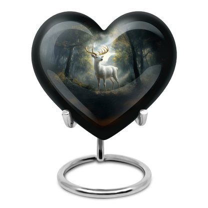 Graceful Black Deer Memorial Urn for Human Ashes - 10-inch, 200 cu in - Yatskia