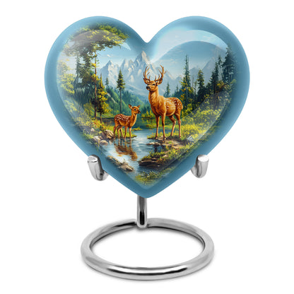Hallowed Deer Cremation Urns for Human Ashes - Blue 10-inch - Yatskia