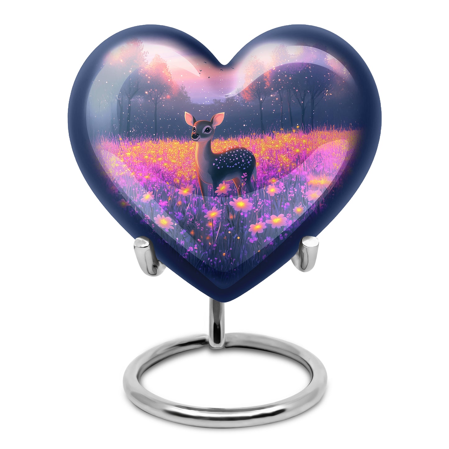 Stunning Pink Deer Homage Urn for Human Ashes - 10-inch, 200 cu in - Yatskia