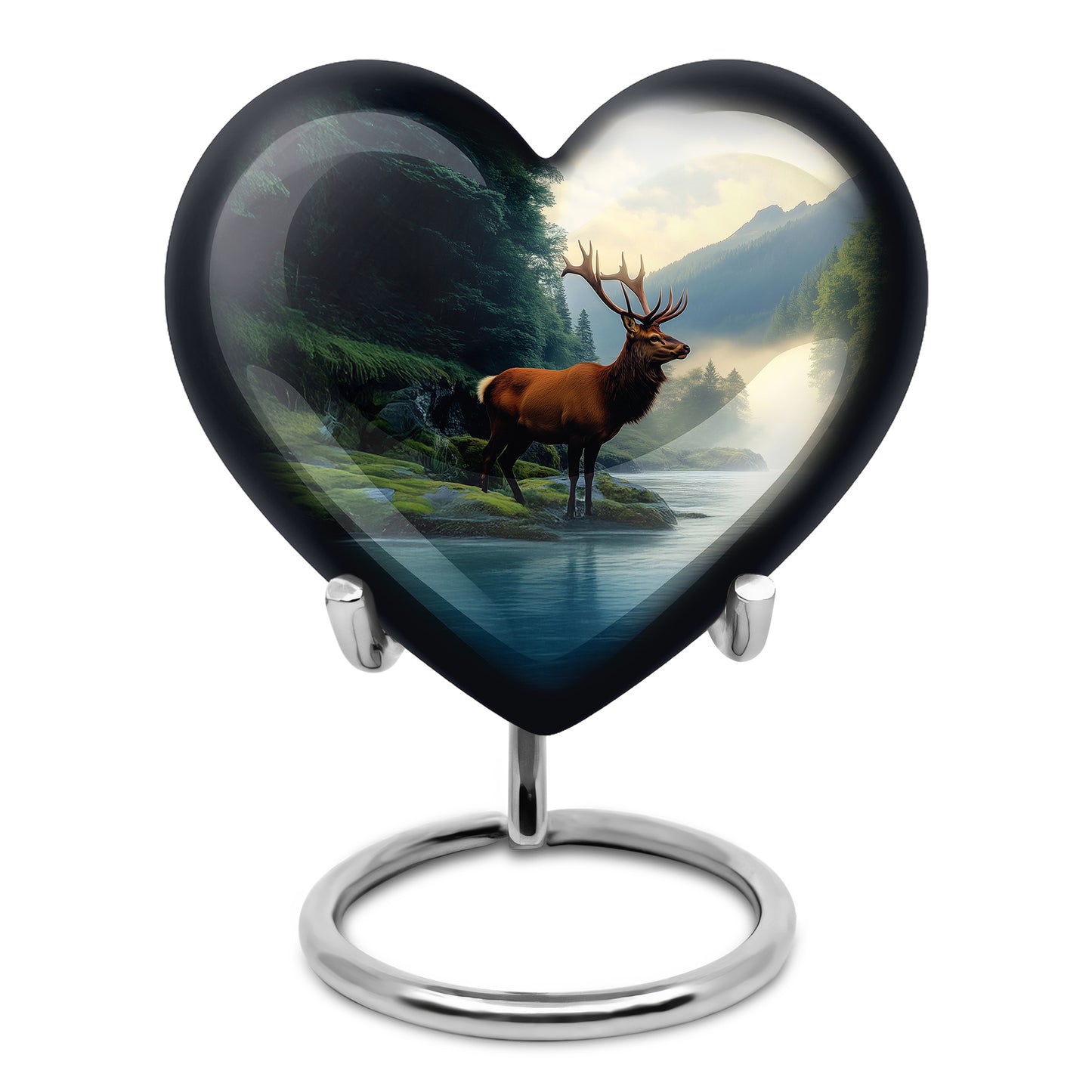 Blue Deer Memorial Cremation Urns for Human Ashes - 10-inch, 200 cu in - Yatskia