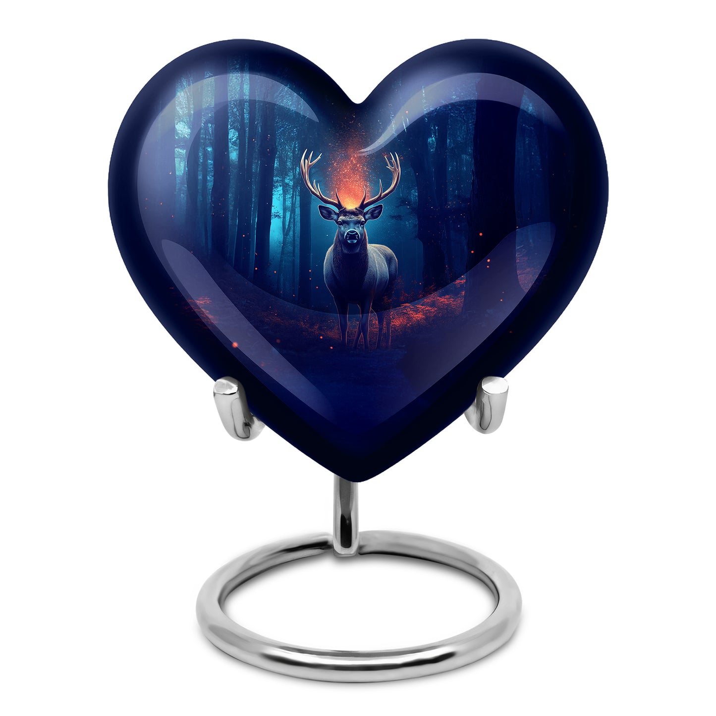 Personalized Deer Cremation Urns - Eminent Blue 10-inch, 200 cu in - Yatskia