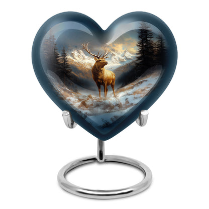 Personalized Deer Cremation Urns - Pristine Blue 10-inch, 200 cu in - Yatskia
