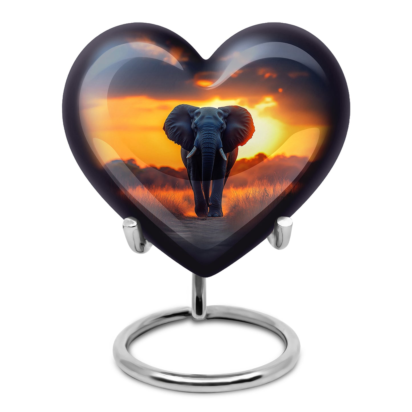 Resplendent Blue Elephant Cremation Urn for Ashes - 10-inch, 200 cu in - Yatskia