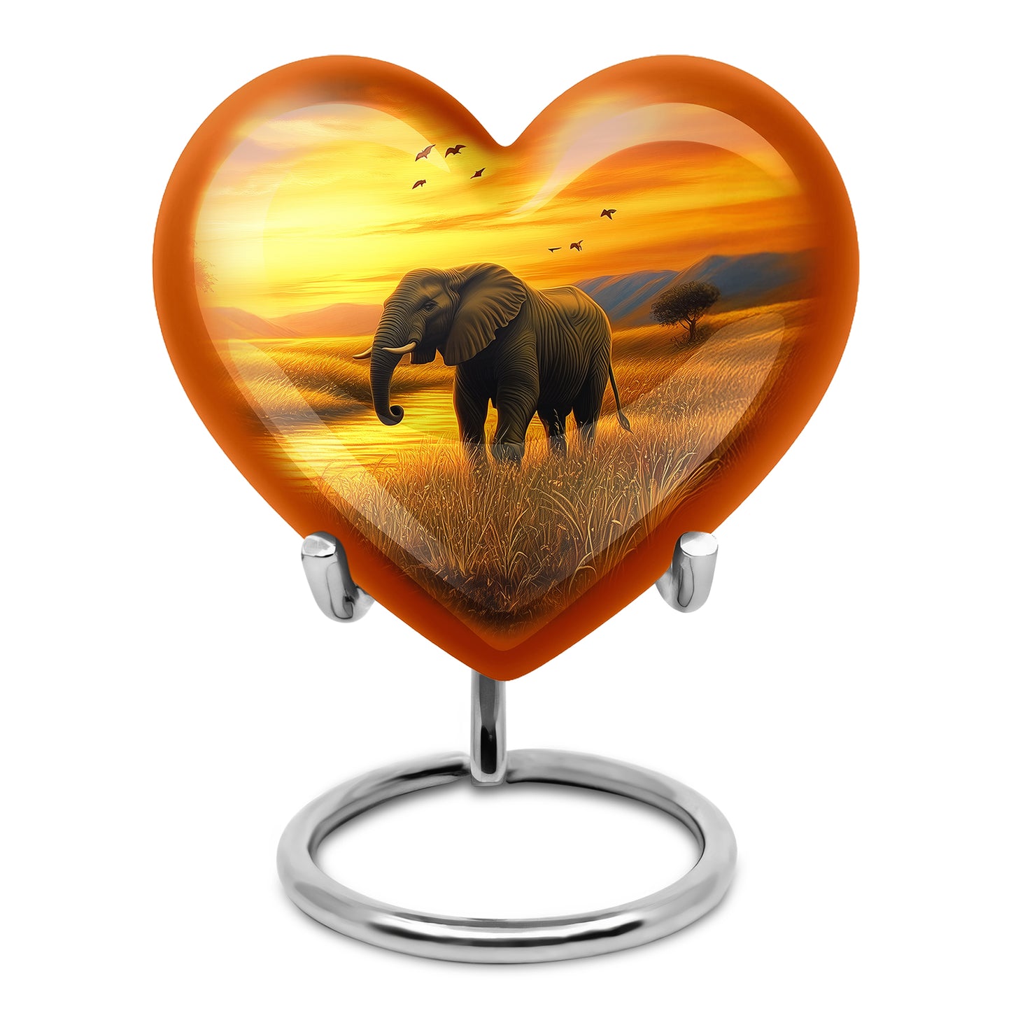 Gold Venerable Elephant Cremation Urns for Human Ashes - 10-inch, 200 cu in - Yatskia