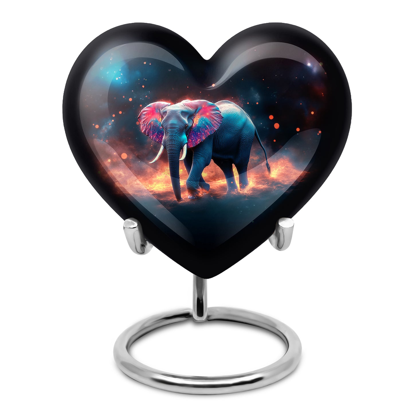 Divine Black Elephant Cremation Urn for Ashes - 10-inch, 200 cu in - Yatskia