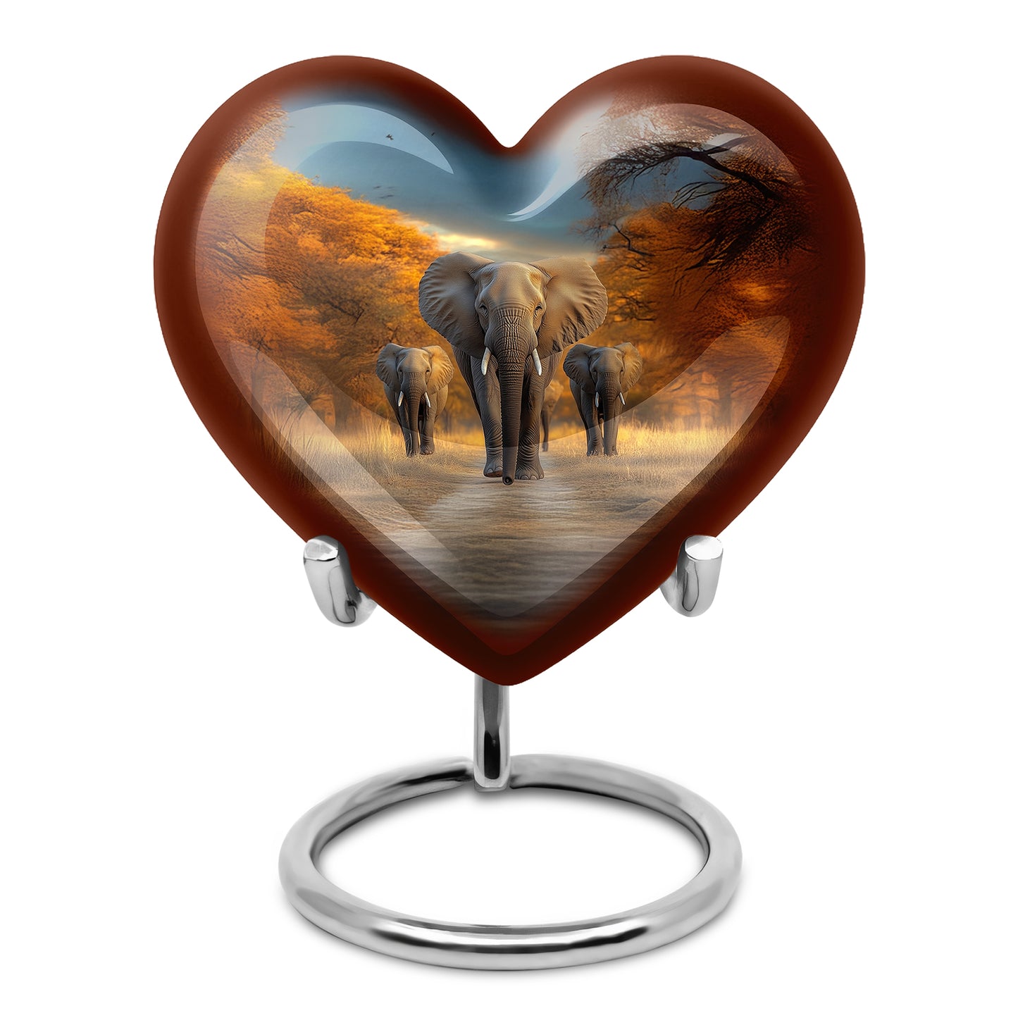 Personalized Elegant Elephant Cremation Urns - Blue 10-inch, 200 cu in - Yatskia