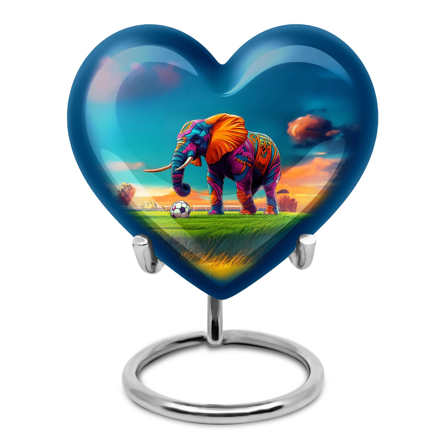 Personalized Elephant Cremation Urns - Soothing Blue 10-inch, 200 cu in - Yatskia