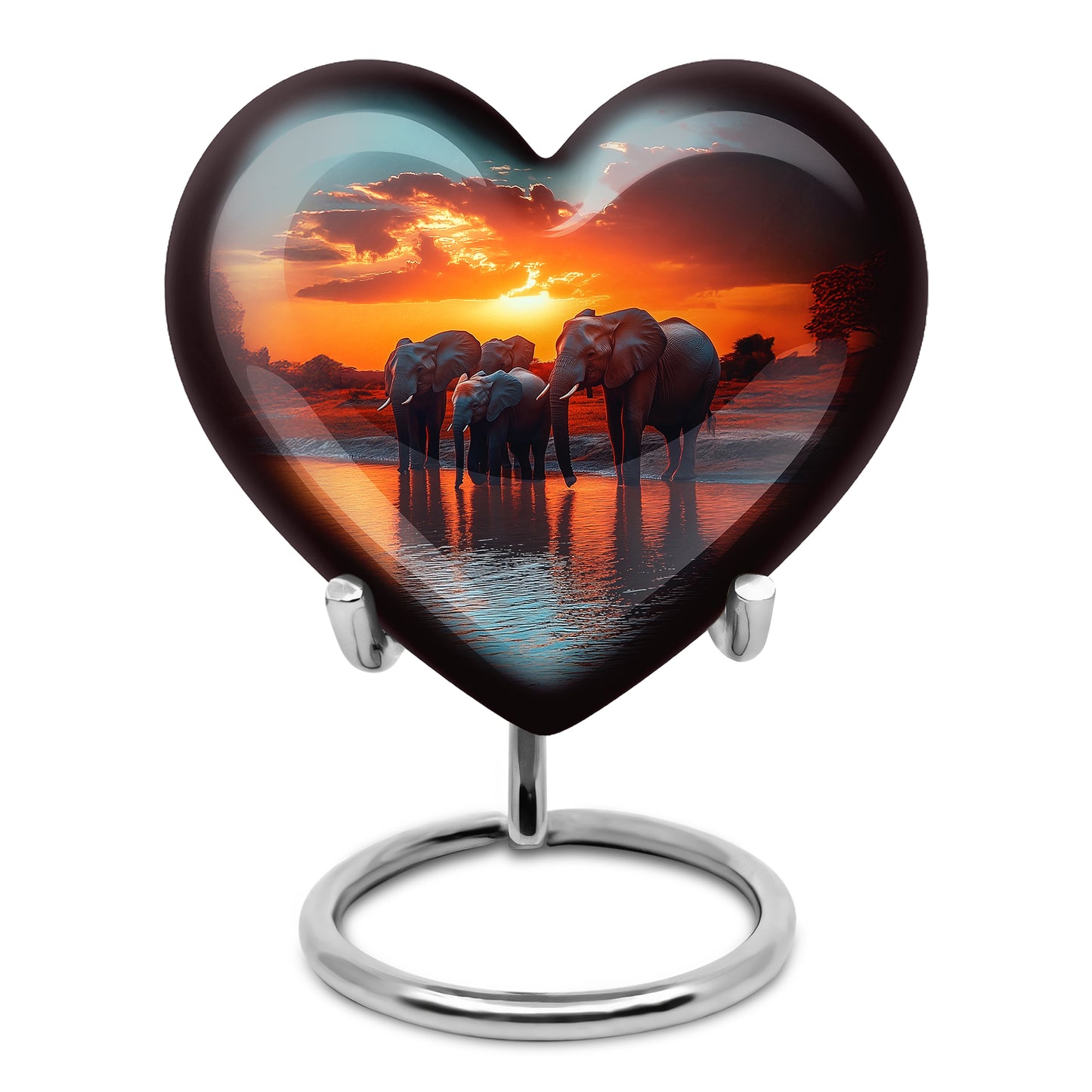 Everlasting Teal Elephant Solace Urn for Human Ashes - 10-inch, 200 cu in - Yatskia