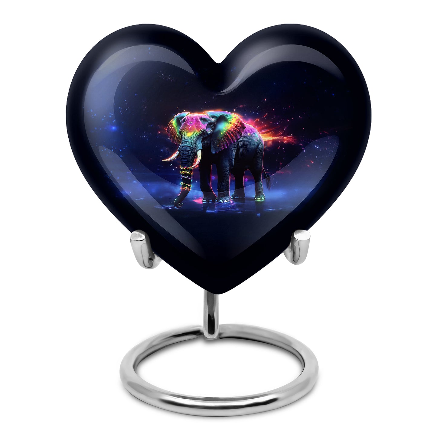 Personalized Elephant Cremation Urns - Pristine Black 10-inch, 200 cu in - Yatskia