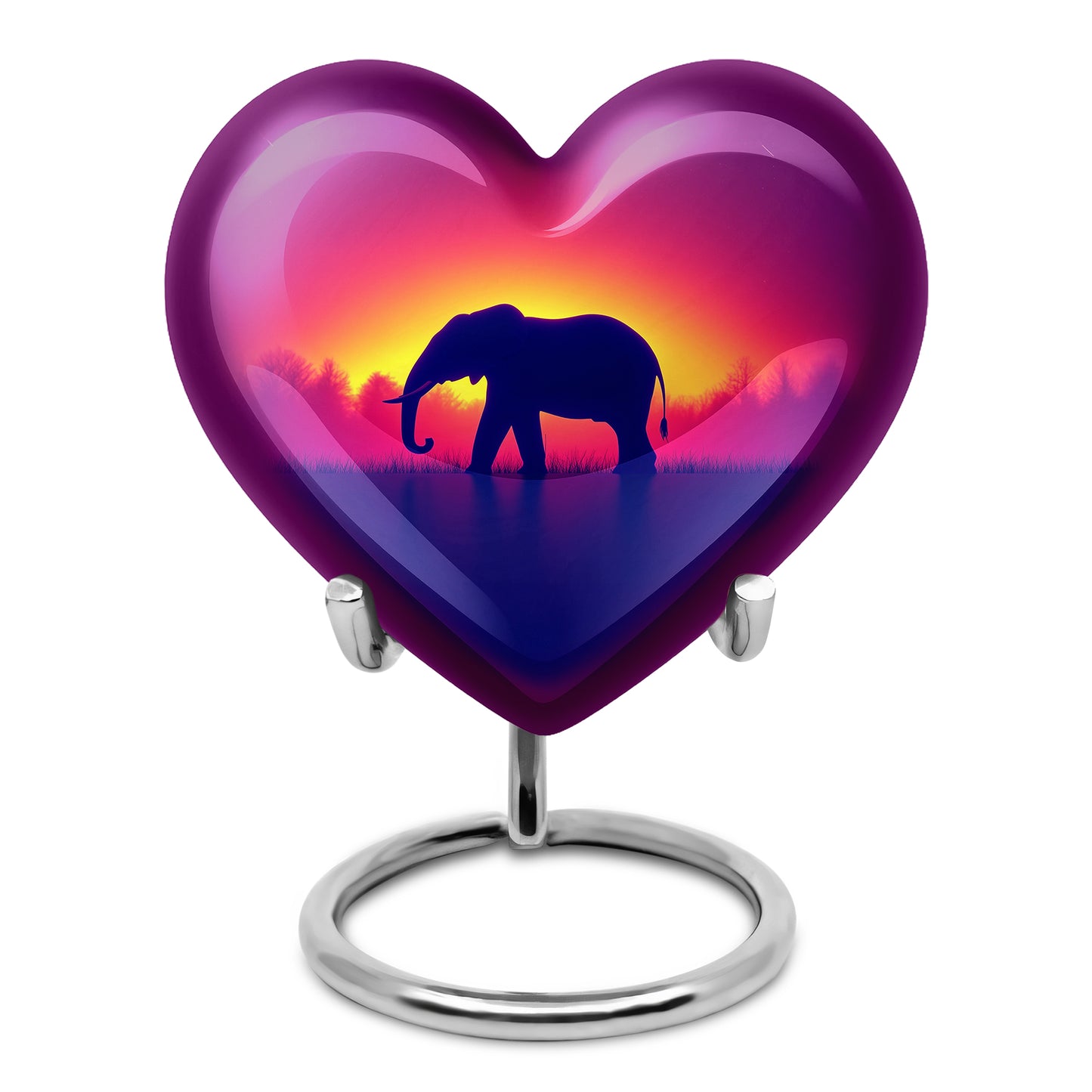 Illustrious Elephant Memorial Cremation Urns - Pink 10-inch, 200 cu in - Yatskia