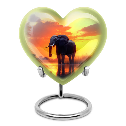 Personalized Elephant Cremation Urns - Wondrous Gold 10-inch, 200 cu in - Yatskia