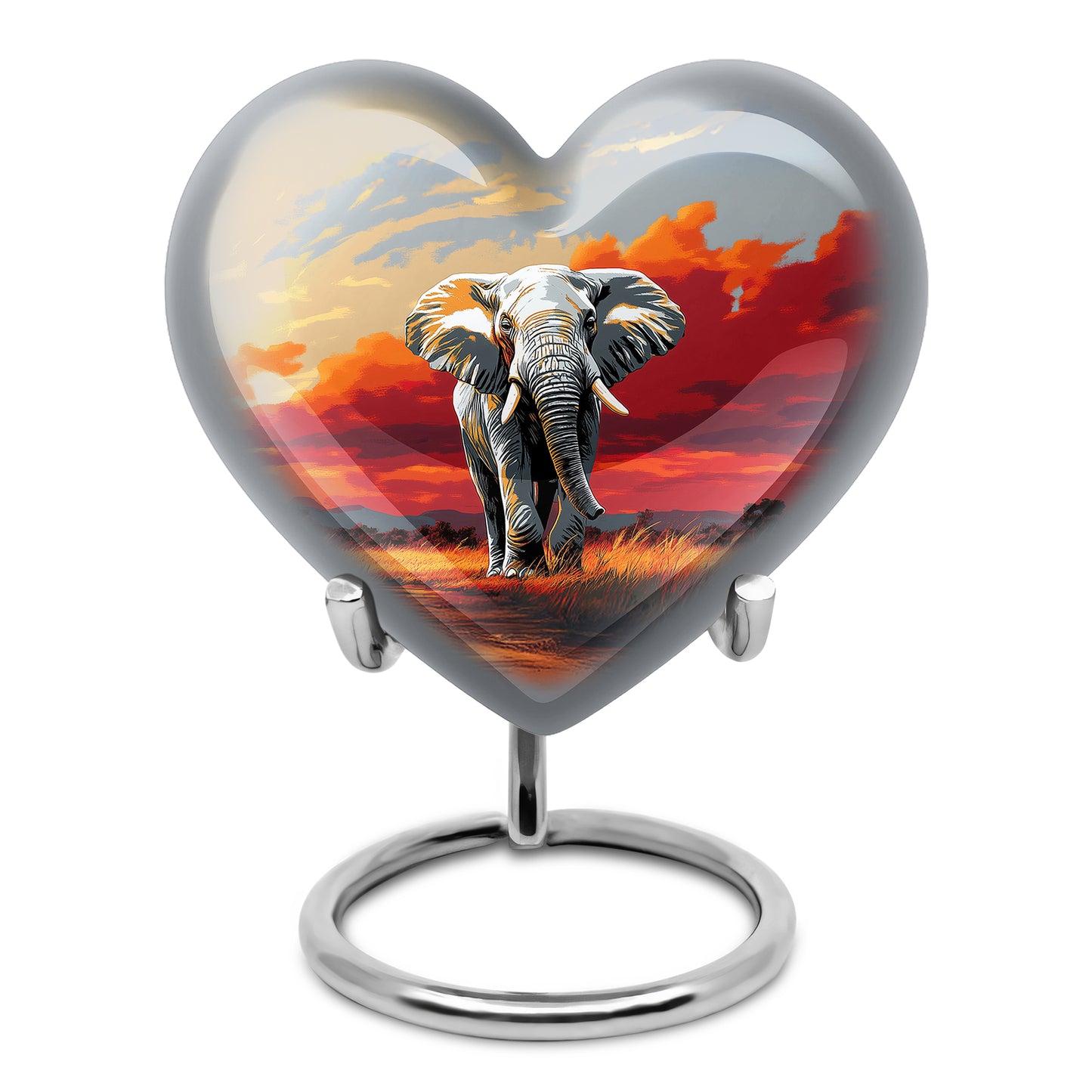 Gray Elephant Cremation Urns - Honored Testament 10-inch, 200 cu in - Yatskia
