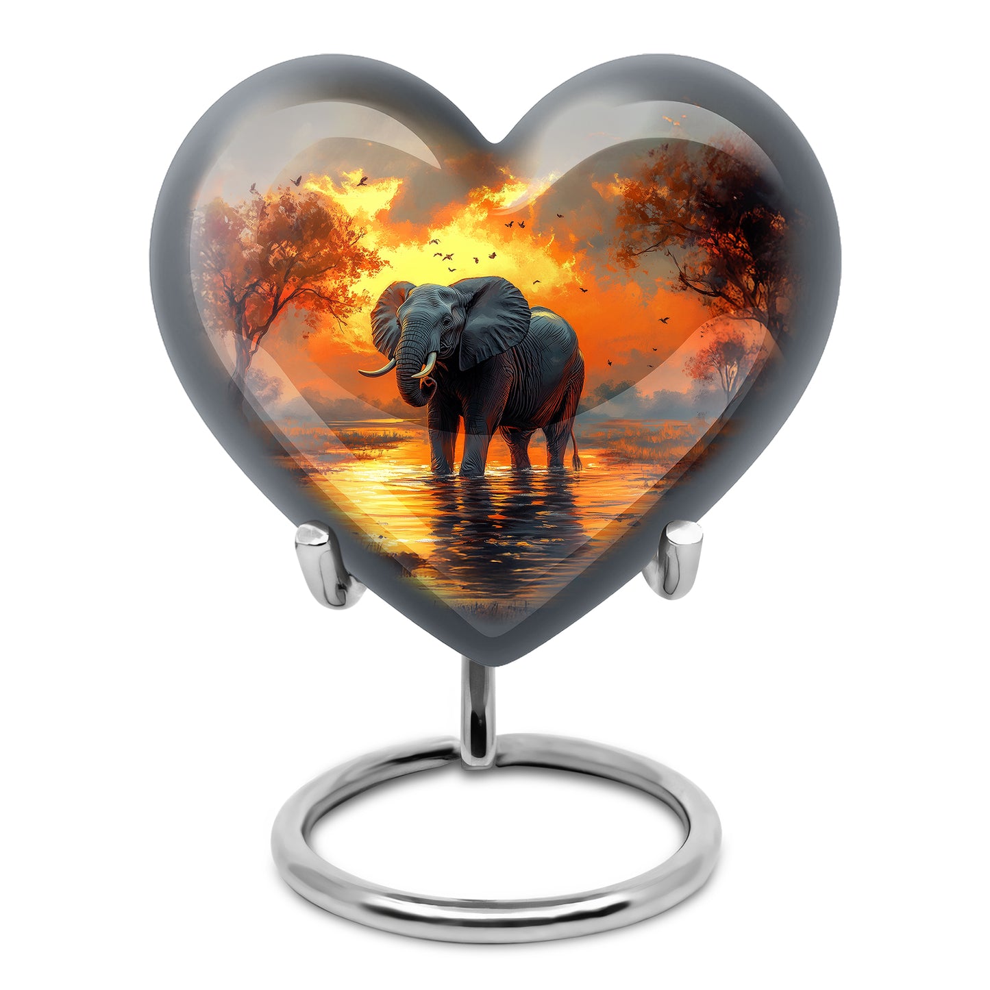 Gold Comforting Elephant Memorial Urn for Ashes - 10-inch, 200 cu in - Yatskia