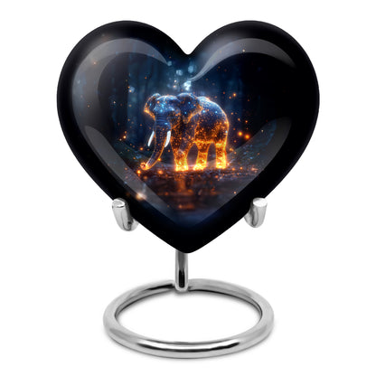 Graceful Blue Elephant Beacon Urn for Human Ashes - 10-inch, 200 cu in - Yatskia