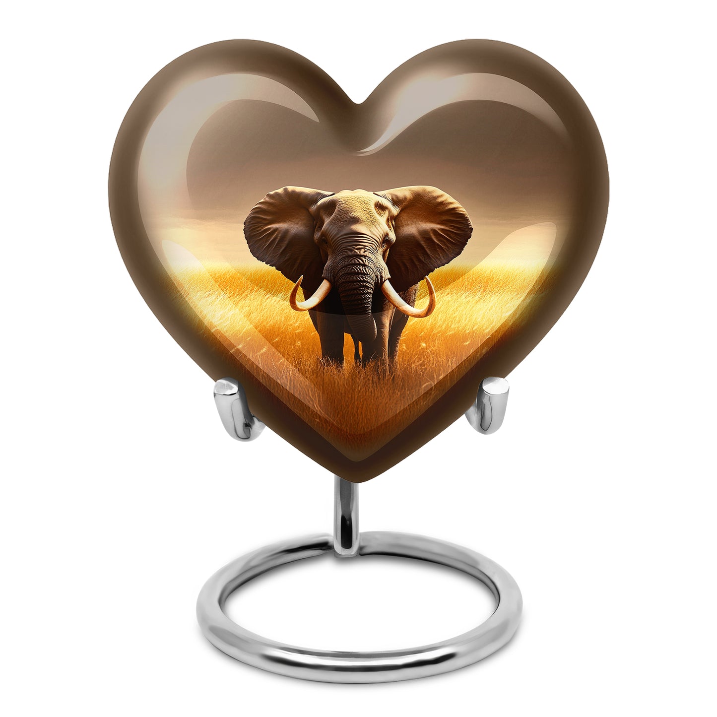Regal Elephant Memorial Cremation Urns - Gold 10-inch, 200 cu in - Yatskia