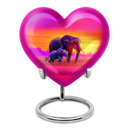 Everlasting Pink Elephant Resting Place Urn for Human Ashes - 10-inch, 200 cu in - Yatskia