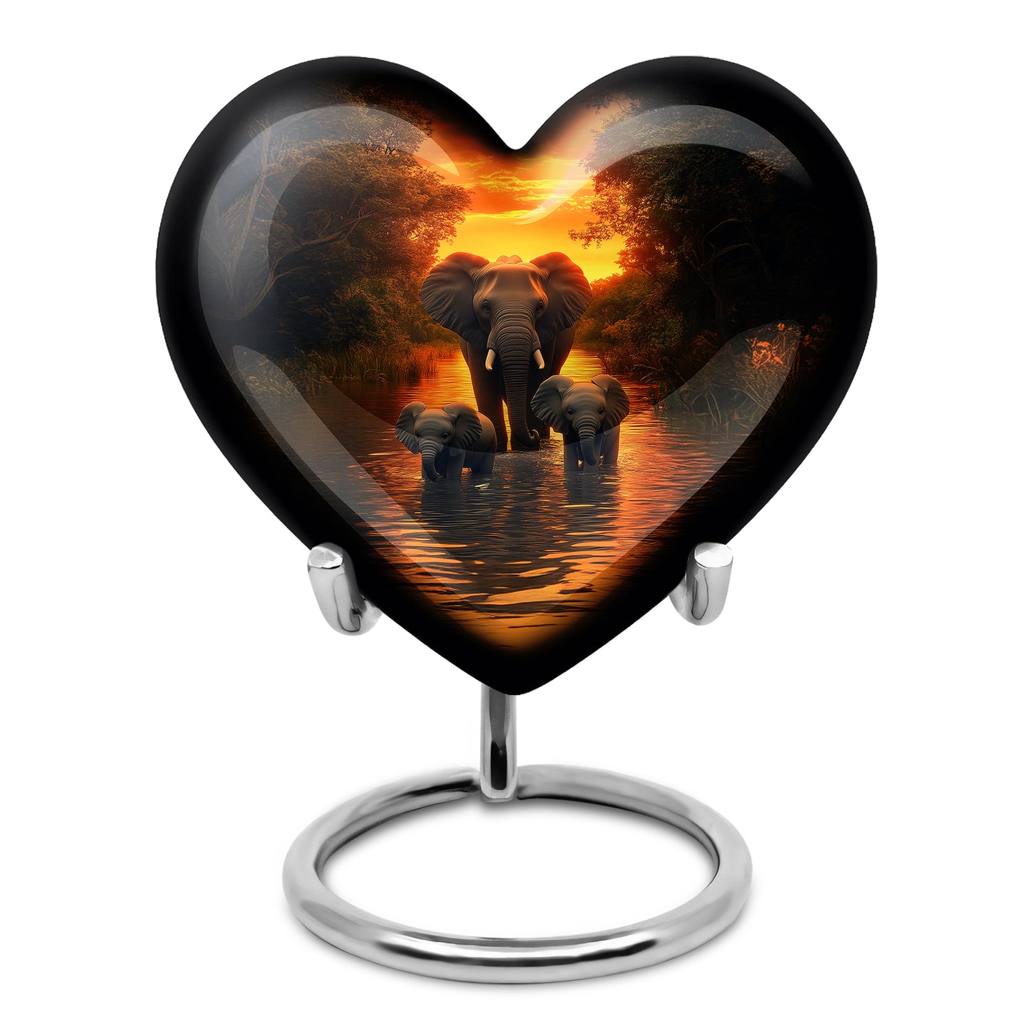 Gold Beloved Elephant Cremation Urns for Human Ashes - 10-inch, 200 cu in - Yatskia